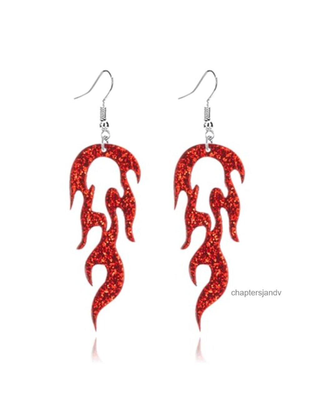 Flame Fire Earrings Exaggerated Geometric Drop Dangle Alloy Acrylic Gothic